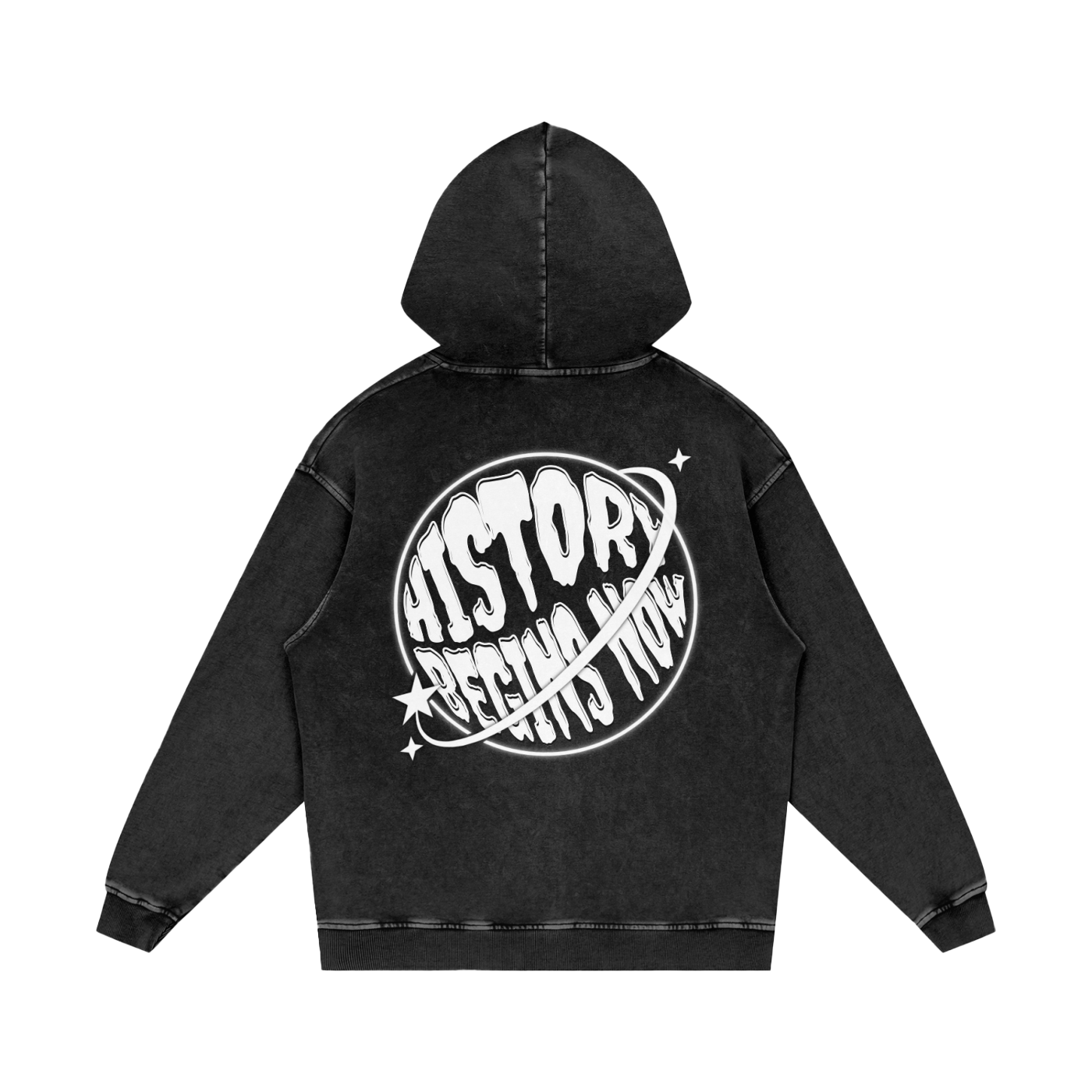 Snow Washed Loose Cotton Hoodie
