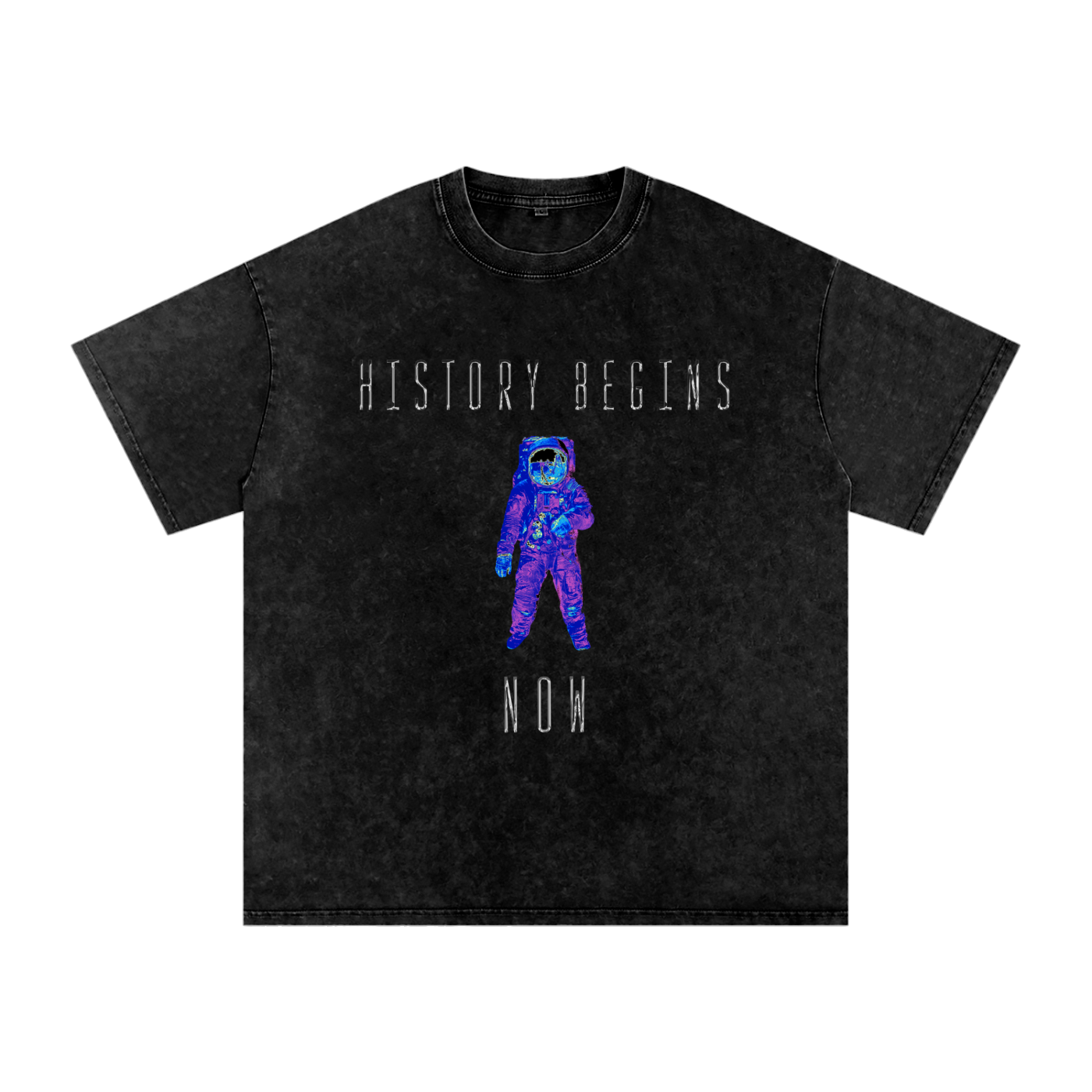 HISTORYBEGINSNOW™ Snow Washed Oversized ASTRONAUT Cotton T-Shirt