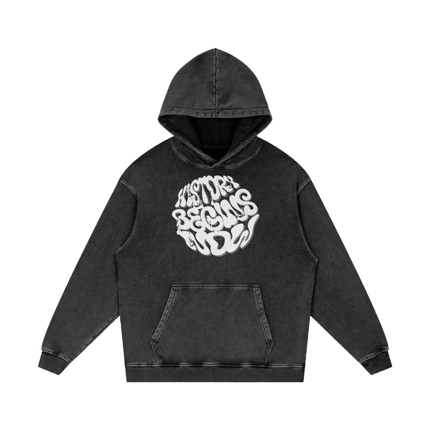 Snow Washed Loose Cotton Hoodie